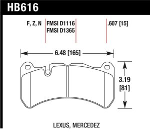 Lexus IS F Brake Pads - Front - Hawk Performance - Performance Ceramic - `08-`09